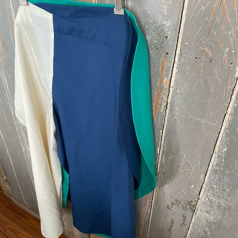 Issey Miyake Teal/Blue/Cream oversize pant!